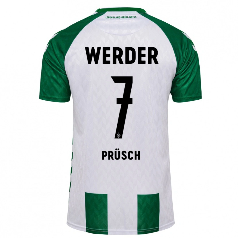 Danxen Uomo Maglia Julius Prüsch #7 Verde Bianco Kit Gara Home 2026/27 Maglietta