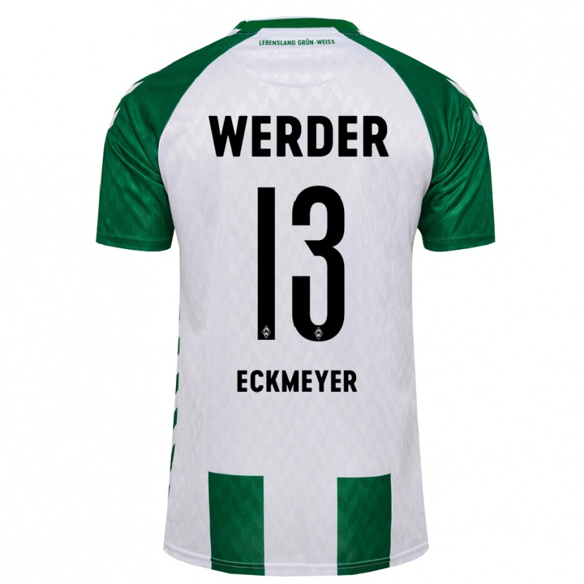 Danxen Uomo Maglia Tjark Eckmeyer #13 Verde Bianco Kit Gara Home 2026/27 Maglietta