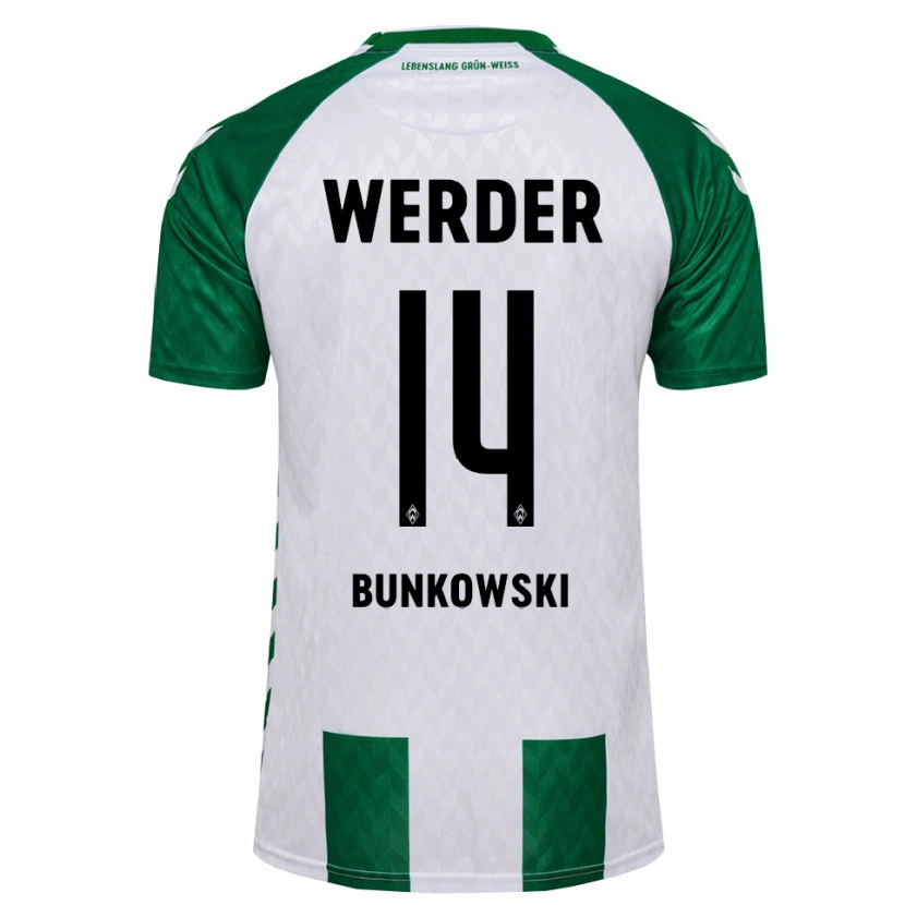 Danxen Uomo Maglia Paul Bunkowski #14 Verde Bianco Kit Gara Home 2026/27 Maglietta