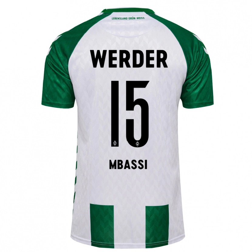Danxen Uomo Maglia Mario Mbassi #15 Verde Bianco Kit Gara Home 2026/27 Maglietta