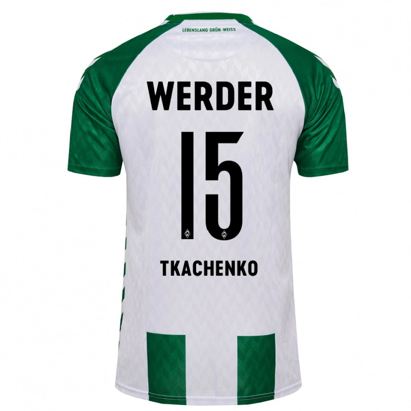 Danxen Uomo Maglia Oleksandr Tkachenko #15 Verde Bianco Kit Gara Home 2026/27 Maglietta