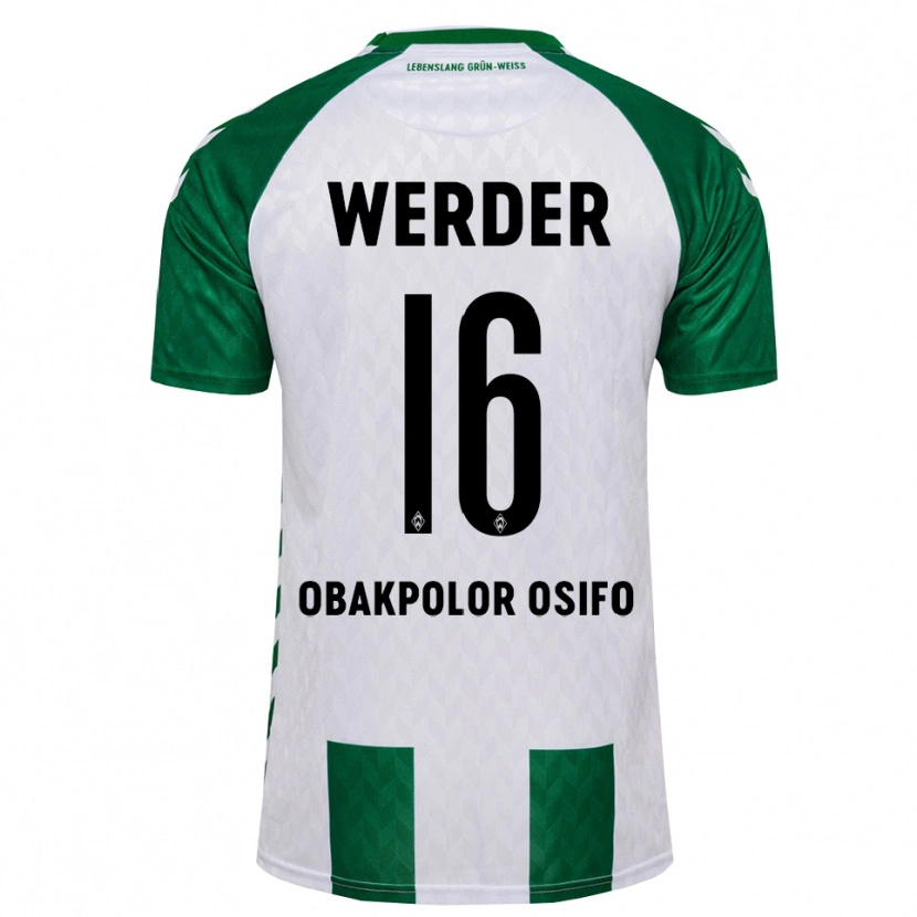 Danxen Uomo Maglia Valentin Obakpolor Osifo #16 Verde Bianco Kit Gara Home 2026/27 Maglietta