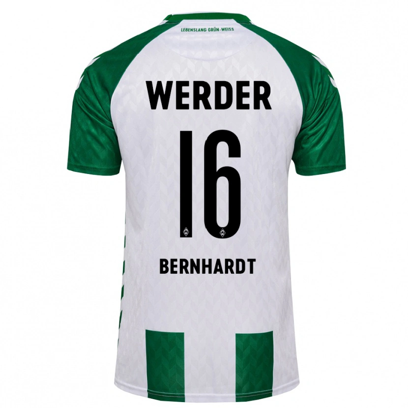 Danxen Uomo Maglia Emilie Bernhardt #16 Verde Bianco Kit Gara Home 2026/27 Maglietta