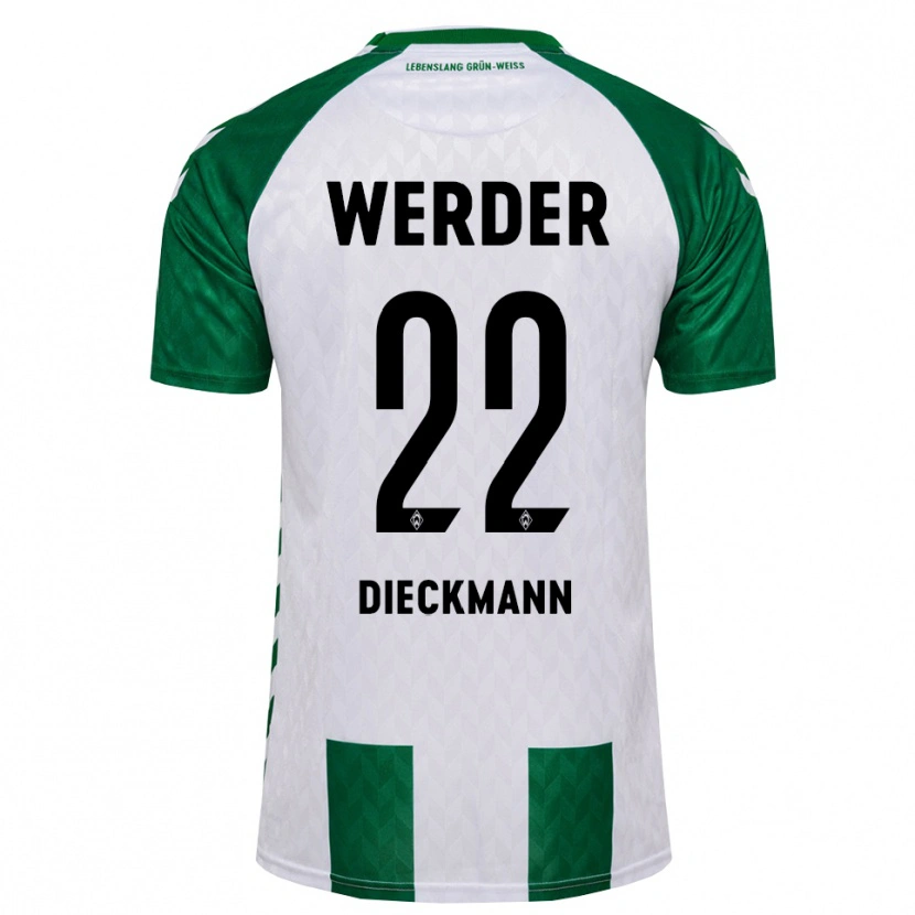 Danxen Uomo Maglia Rieke Dieckmann #22 Verde Bianco Kit Gara Home 2026/27 Maglietta