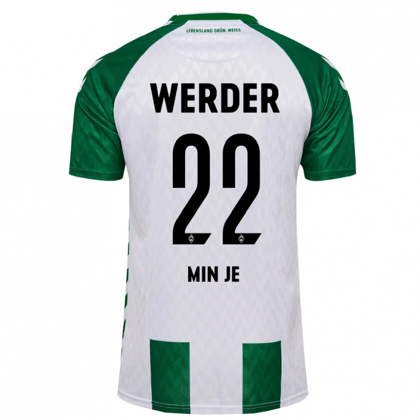 Danxen Uomo Maglia Min-Je Kim #22 Verde Bianco Kit Gara Home 2026/27 Maglietta