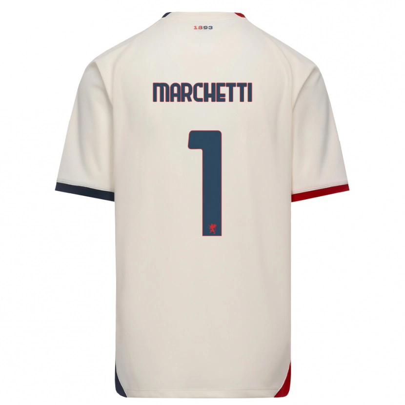 Danxen Uomo Maglia Lisa Marchetti #1 Bianco Avorio Rosso Kit Gara Away 2026/27 Maglietta