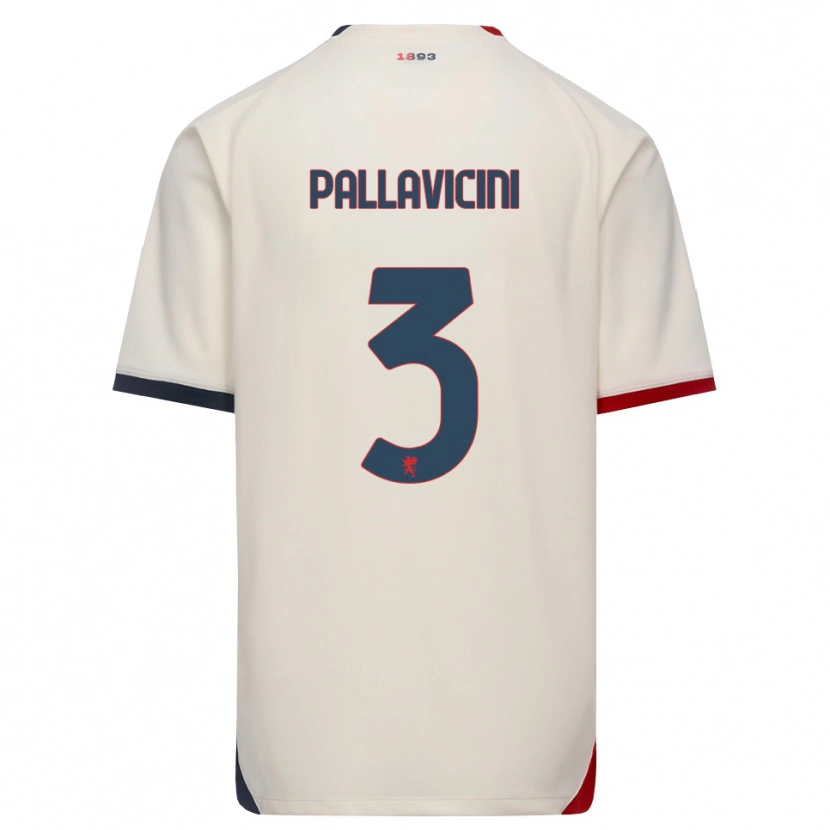 Danxen Uomo Maglia Matteo Pallavicini #3 Bianco Avorio Rosso Kit Gara Away 2026/27 Maglietta