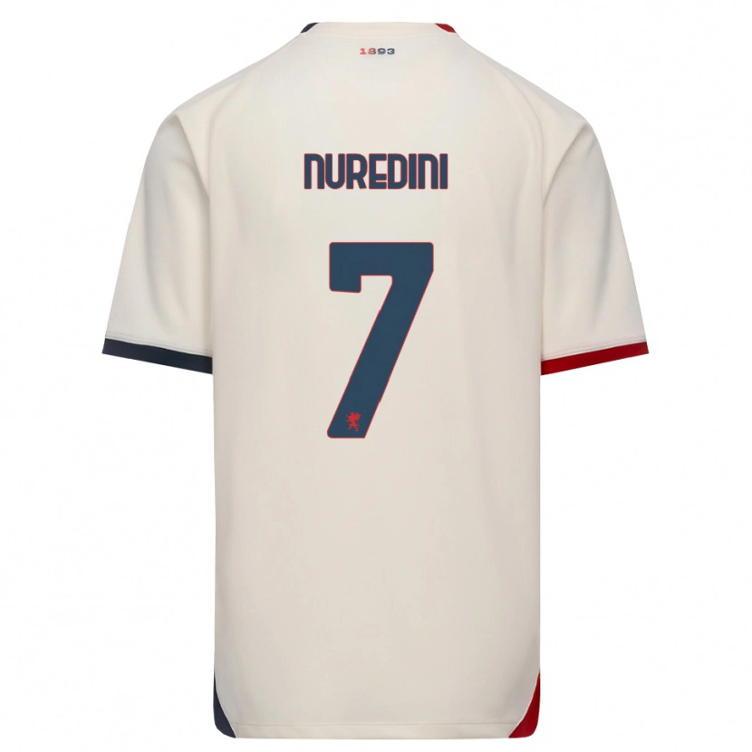 Danxen Uomo Maglia Kejvin Nuredini #7 Bianco Avorio Rosso Kit Gara Away 2026/27 Maglietta