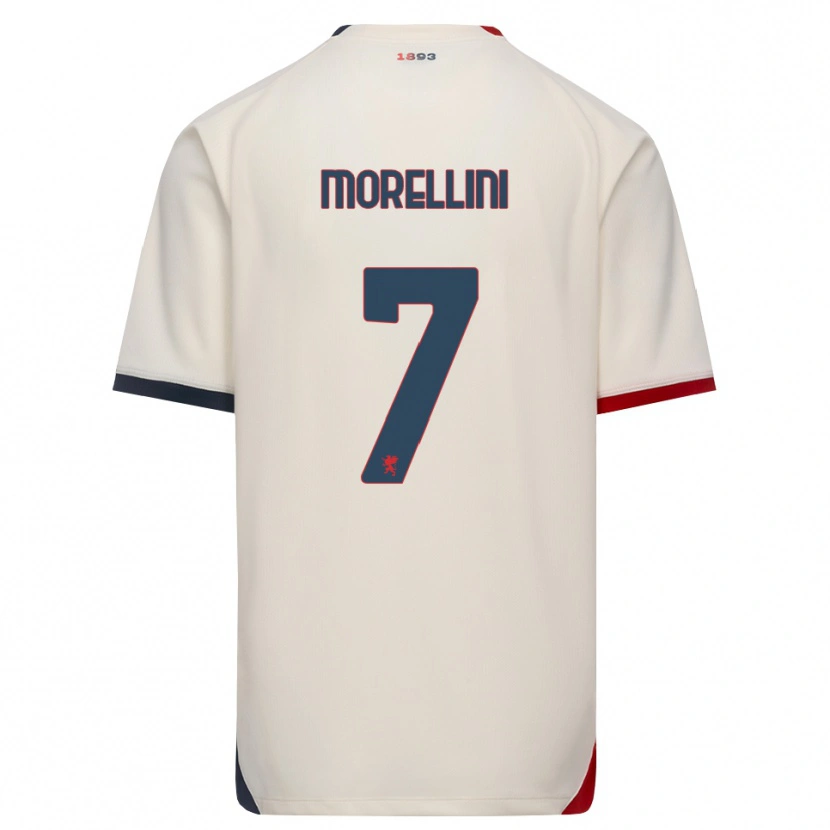 Danxen Uomo Maglia Matteo Morellini #7 Bianco Avorio Rosso Kit Gara Away 2026/27 Maglietta