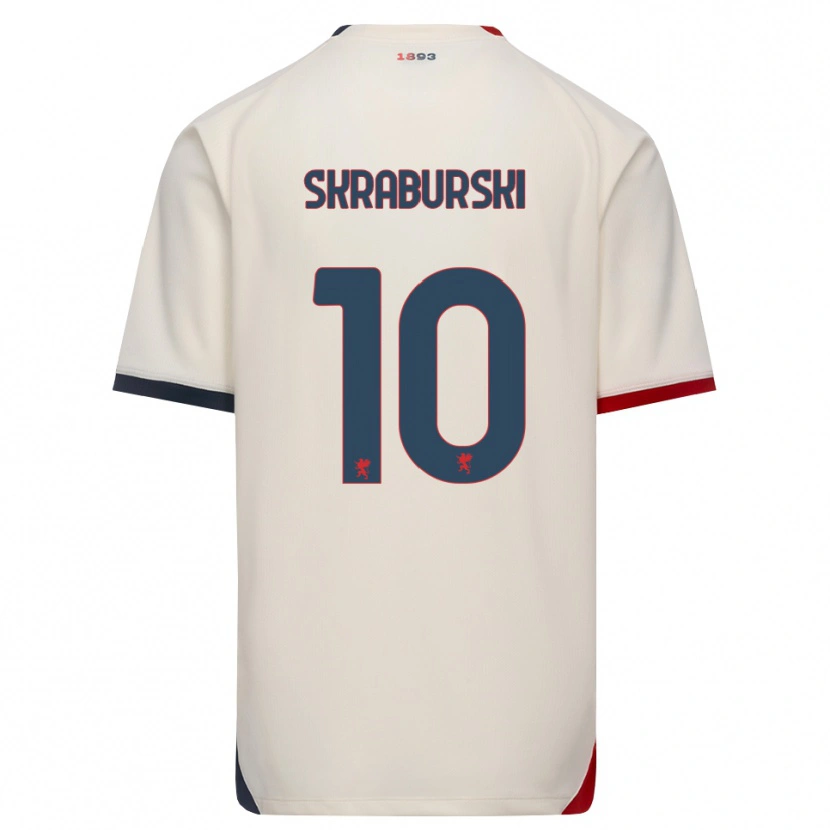 Danxen Uomo Maglia Borys Skraburski #10 Bianco Avorio Rosso Kit Gara Away 2026/27 Maglietta