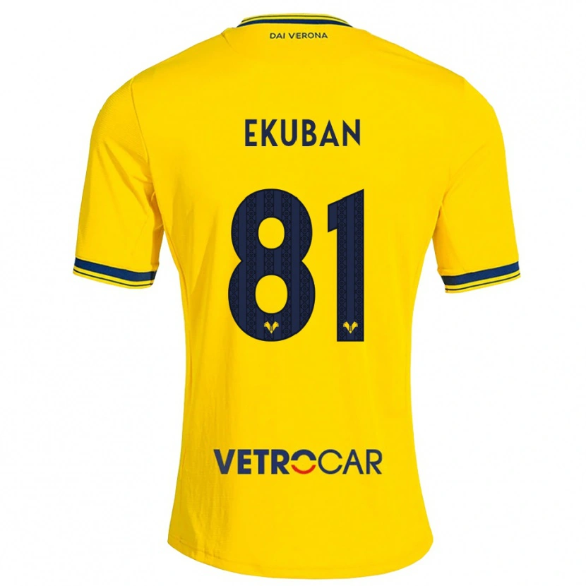 Danxen Uomo Maglia Caleb Ekuban #81 Giallo Rosso Kit Gara Away 2026/27 Maglietta