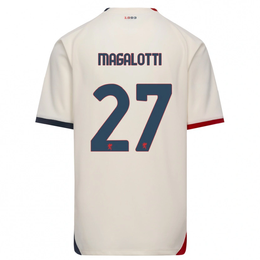 Danxen Uomo Maglia Gabriele Magalotti #27 Bianco Avorio Rosso Kit Gara Away 2026/27 Maglietta