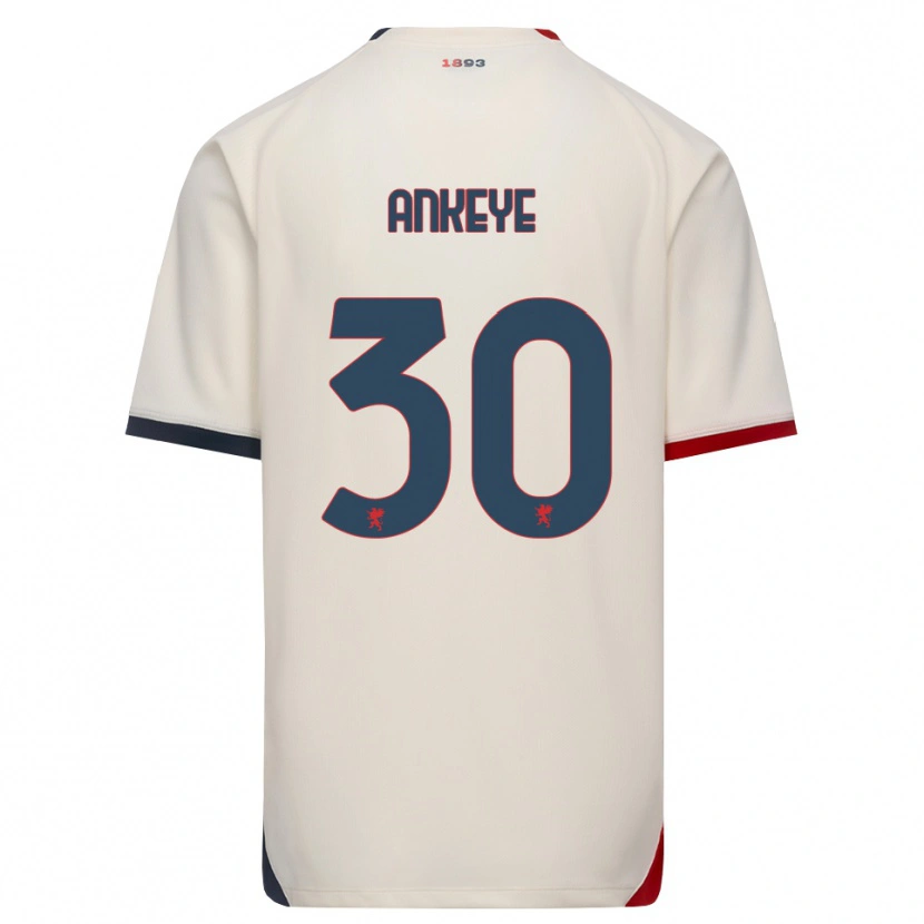 Danxen Uomo Maglia David Ankeye #30 Bianco Avorio Rosso Kit Gara Away 2026/27 Maglietta