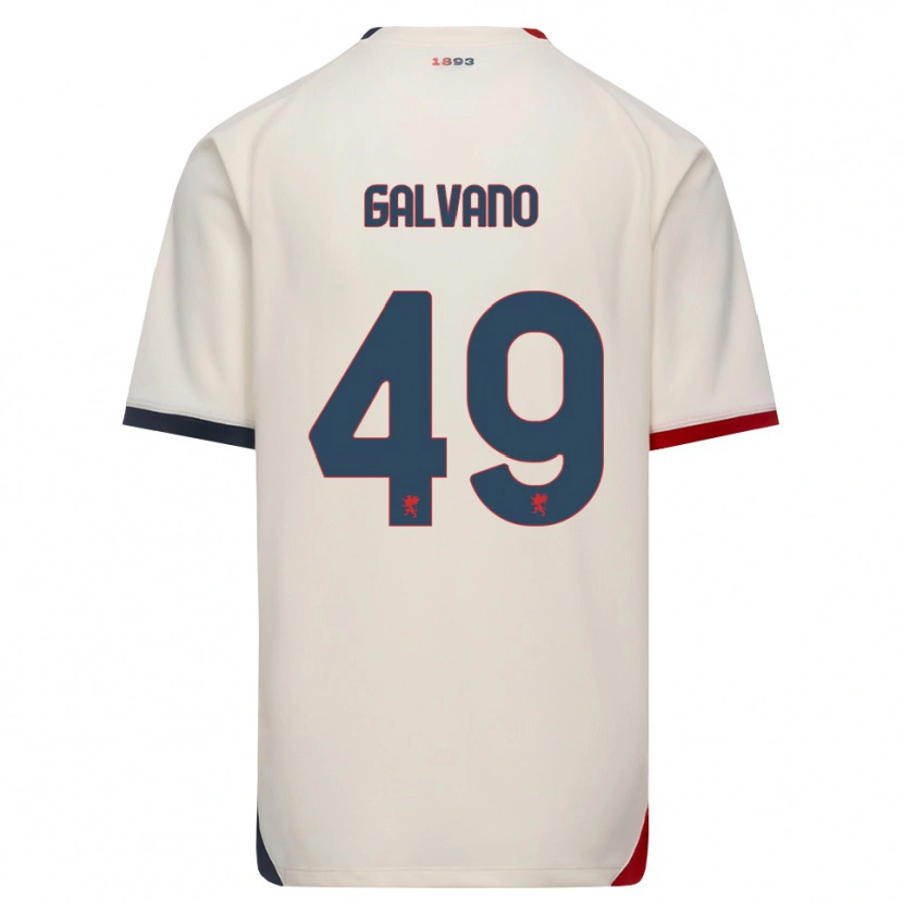 Danxen Uomo Maglia Cristian Galvano #49 Bianco Avorio Rosso Kit Gara Away 2026/27 Maglietta