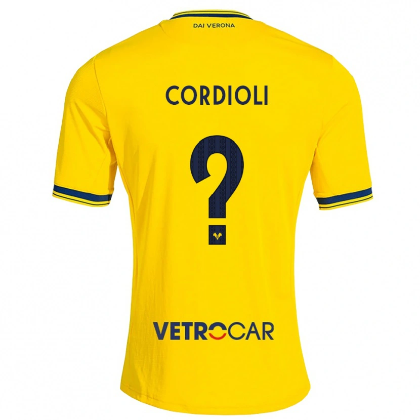 Danxen Uomo Maglia Mattia Cordioli #0 Giallo Rosso Kit Gara Away 2026/27 Maglietta