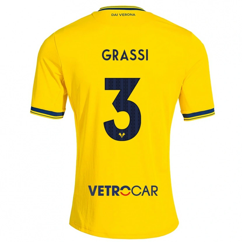 Danxen Uomo Maglia Pierfrancesco Grassi #3 Giallo Rosso Kit Gara Away 2026/27 Maglietta