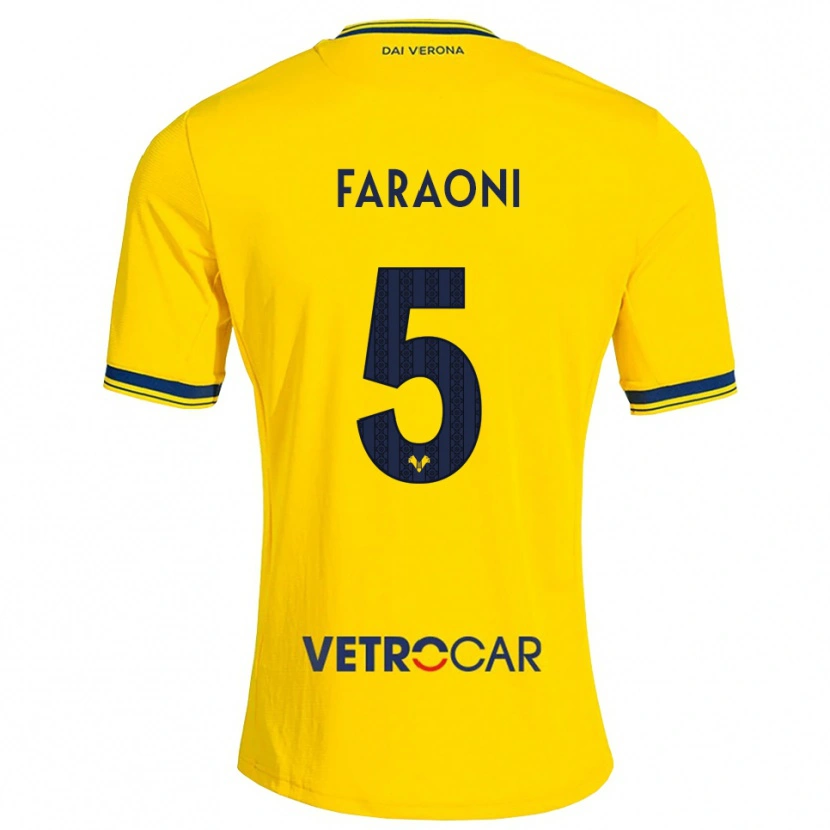 Danxen Uomo Maglia Davide Faraoni #5 Giallo Rosso Kit Gara Away 2026/27 Maglietta