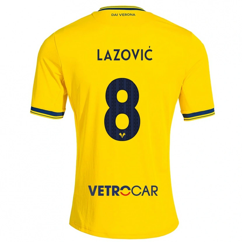 Danxen Uomo Maglia Darko Lazović #8 Giallo Rosso Kit Gara Away 2026/27 Maglietta