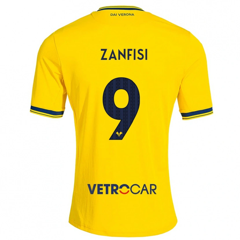 Danxen Uomo Maglia Riccardo Zanfisi #9 Giallo Rosso Kit Gara Away 2026/27 Maglietta