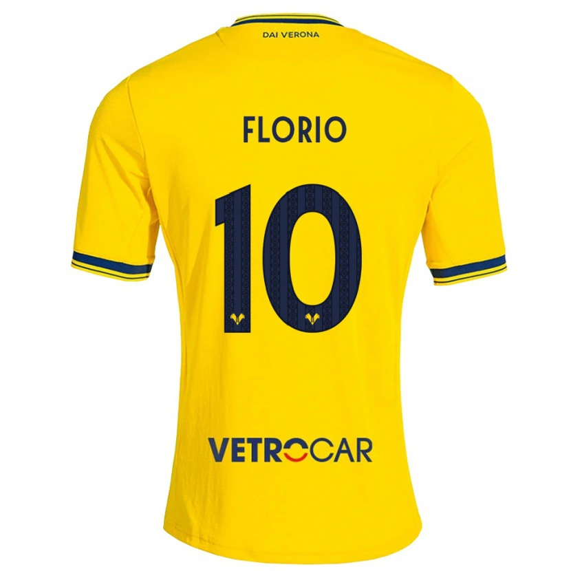 Danxen Uomo Maglia Mattia Florio #10 Giallo Rosso Kit Gara Away 2026/27 Maglietta