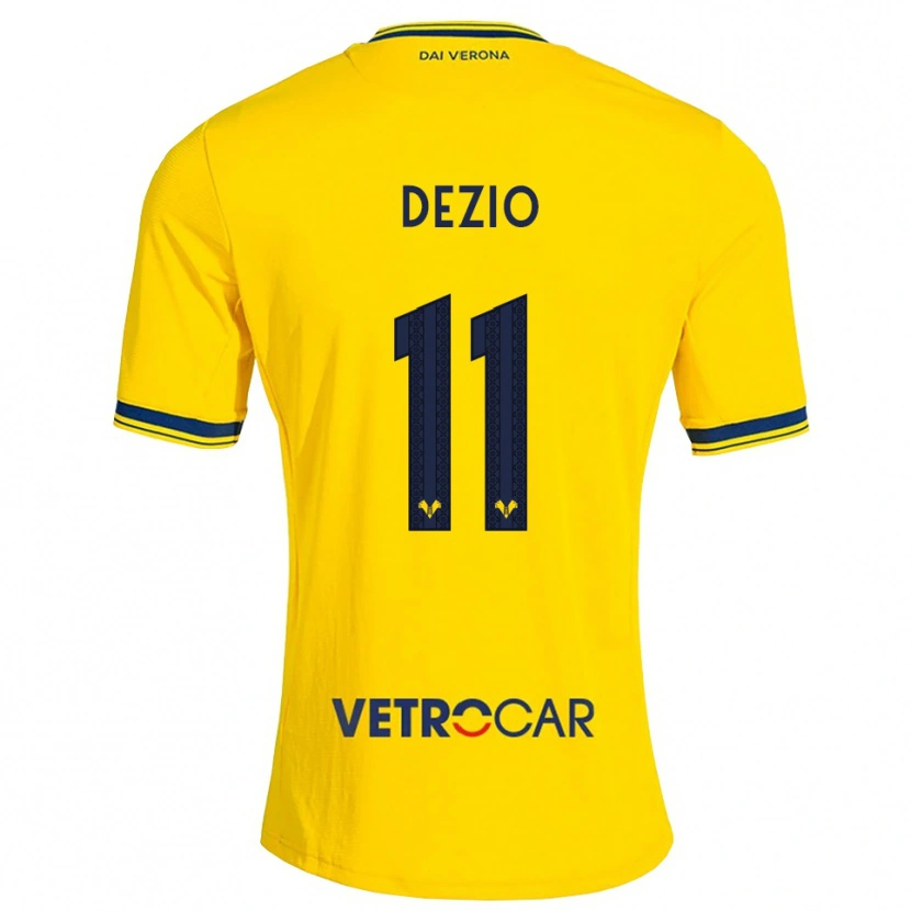 Danxen Uomo Maglia Alessandro Dezio #11 Giallo Rosso Kit Gara Away 2026/27 Maglietta