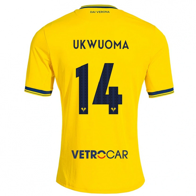 Danxen Uomo Maglia Bright Ukwuoma #14 Giallo Rosso Kit Gara Away 2026/27 Maglietta