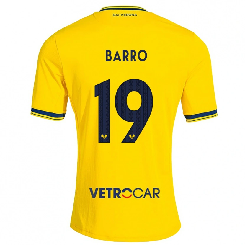 Danxen Uomo Maglia Chiara Barro #19 Giallo Rosso Kit Gara Away 2026/27 Maglietta