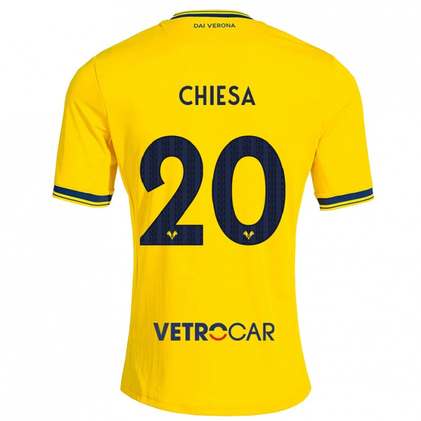 Danxen Uomo Maglia Mattia Chiesa #20 Giallo Rosso Kit Gara Away 2026/27 Maglietta