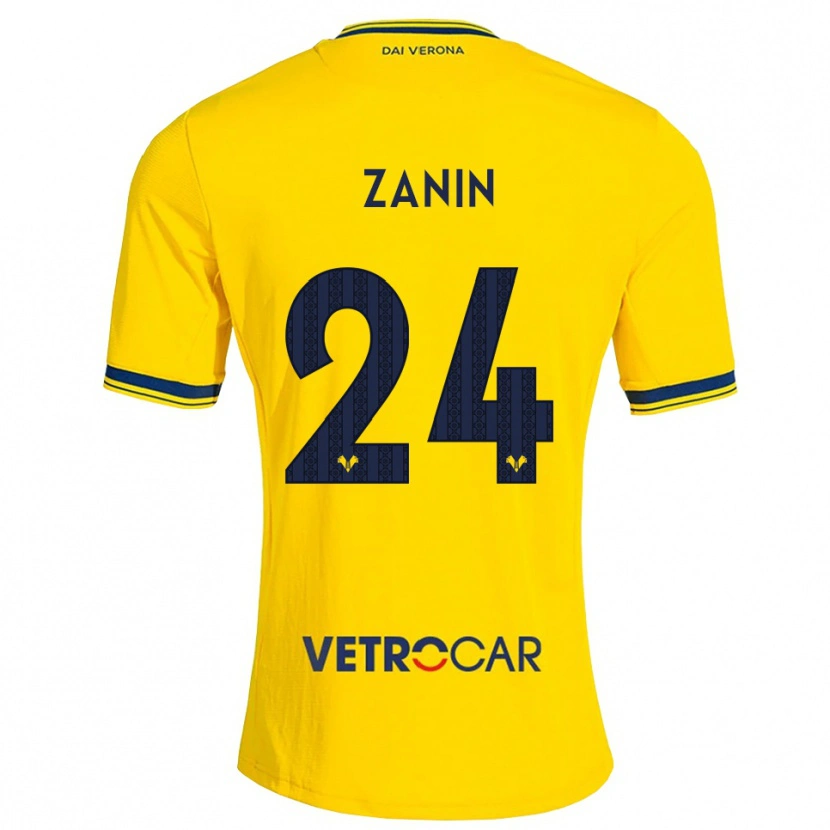Danxen Uomo Maglia David Zanin #24 Giallo Rosso Kit Gara Away 2026/27 Maglietta