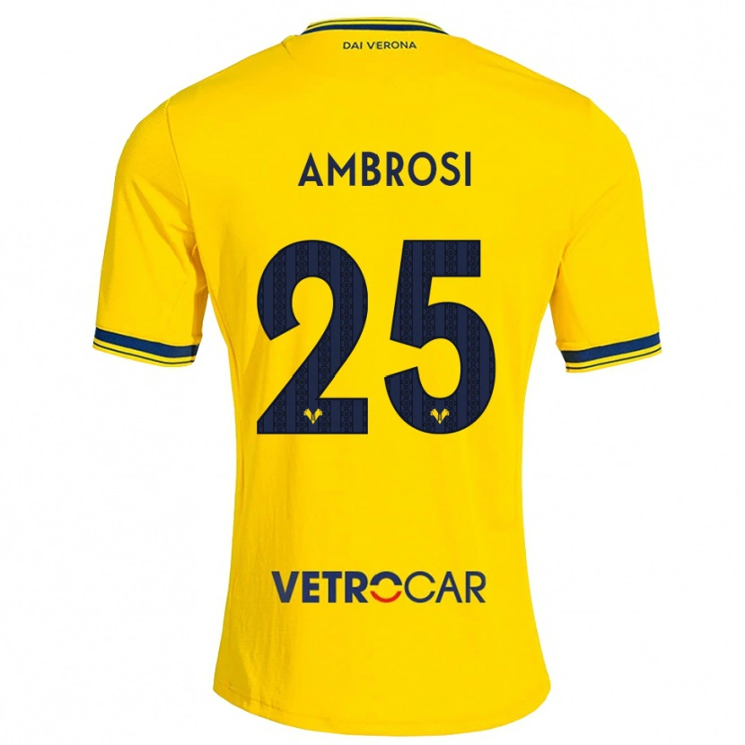 Danxen Uomo Maglia Caterina Ambrosi #25 Giallo Rosso Kit Gara Away 2026/27 Maglietta