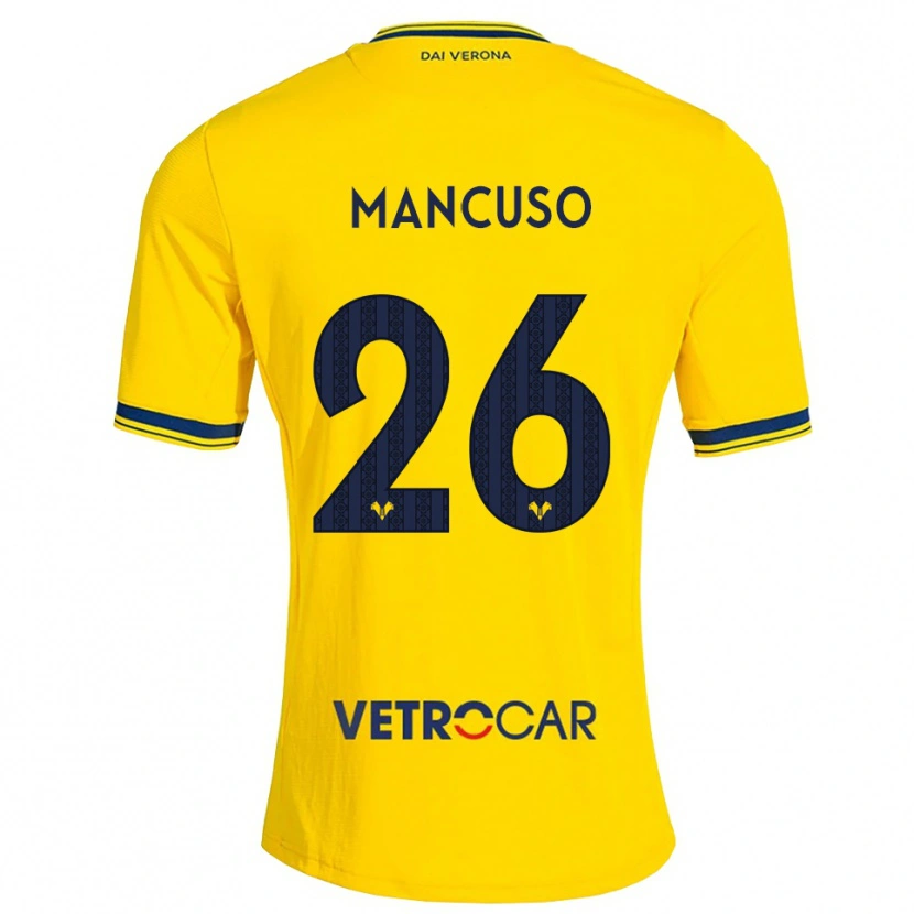 Danxen Uomo Maglia Giulia Mancuso #26 Giallo Rosso Kit Gara Away 2026/27 Maglietta