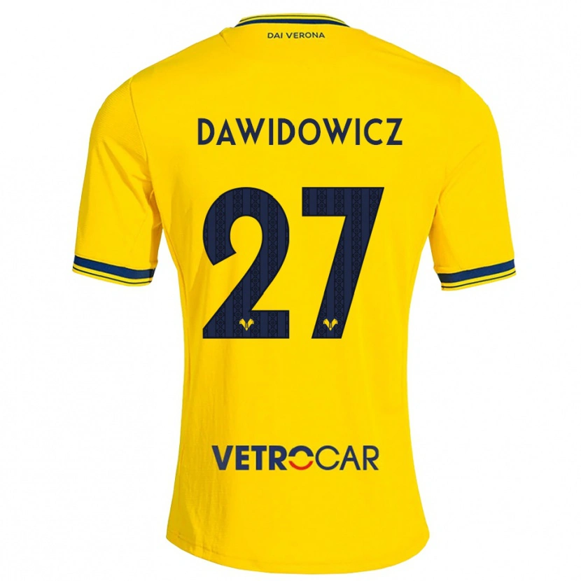Danxen Uomo Maglia Pawel Dawidowicz #27 Giallo Rosso Kit Gara Away 2026/27 Maglietta