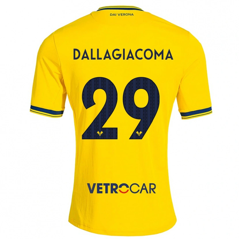 Danxen Uomo Maglia Stefania Dallagiacoma #29 Giallo Rosso Kit Gara Away 2026/27 Maglietta