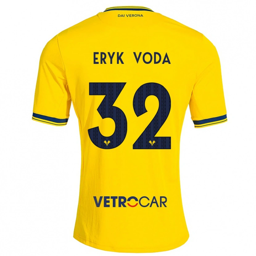 Danxen Uomo Maglia Andrei Eryk Voda #32 Giallo Rosso Kit Gara Away 2026/27 Maglietta