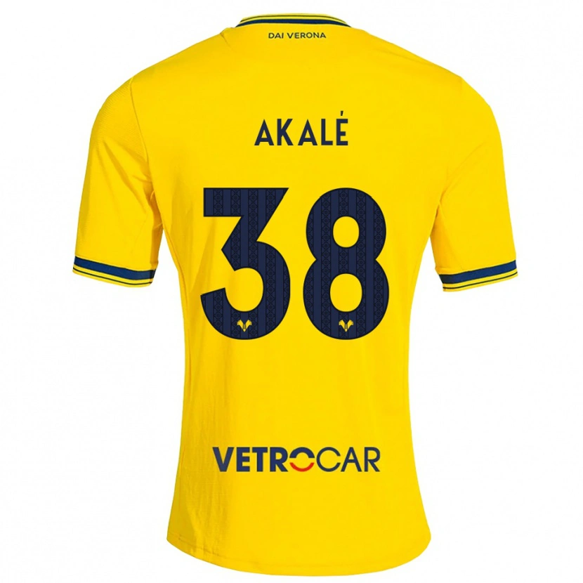 Danxen Uomo Maglia Ruben Akalé #38 Giallo Rosso Kit Gara Away 2026/27 Maglietta