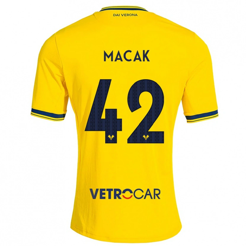 Danxen Uomo Maglia Tian Macak #42 Giallo Rosso Kit Gara Away 2026/27 Maglietta