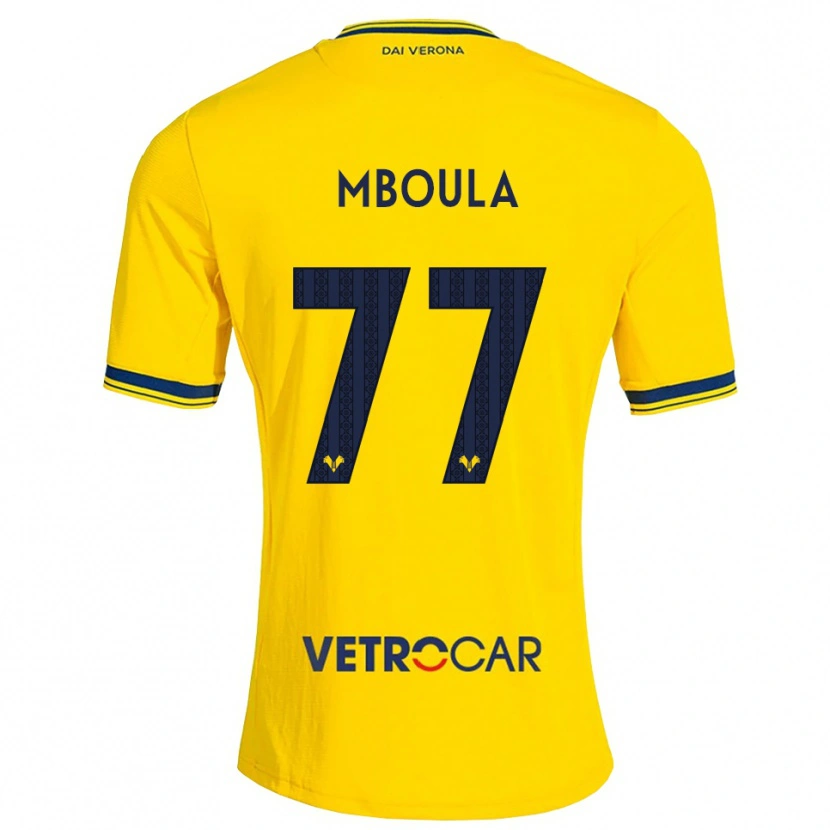 Danxen Uomo Maglia Jordi Mboula #77 Giallo Rosso Kit Gara Away 2026/27 Maglietta