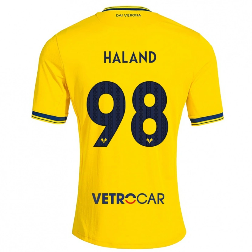 Danxen Uomo Maglia Benedicte Iversen Håland #98 Giallo Rosso Kit Gara Away 2026/27 Maglietta