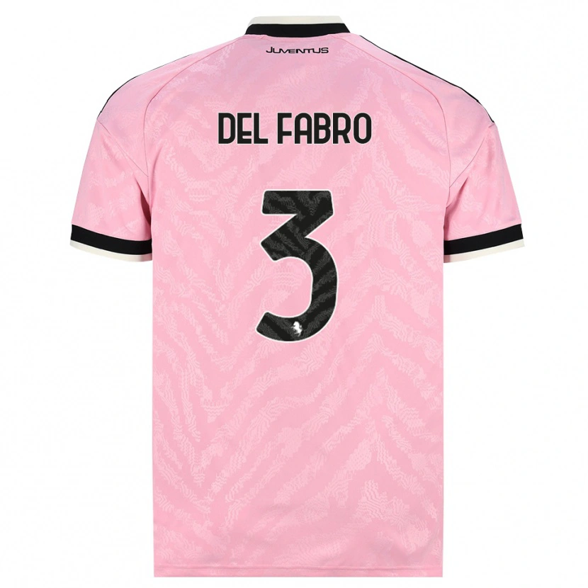 Danxen Uomo Maglia Jacopo Del Fabro #3 Rosa Nero Kit Gara Away 2026/27 Maglietta