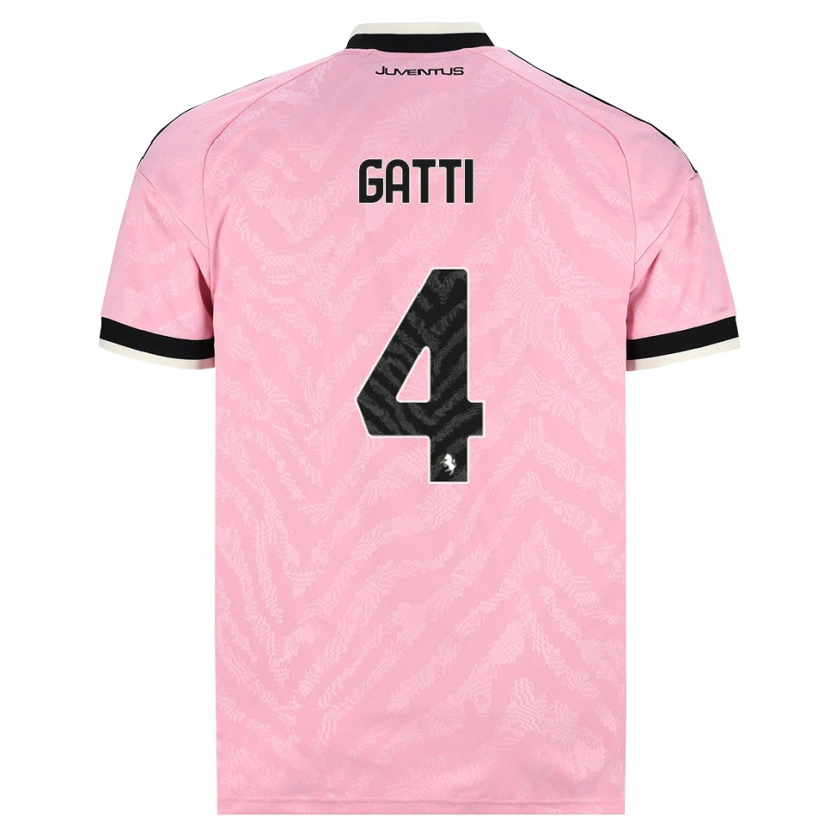 Danxen Uomo Maglia Federico Gatti #4 Rosa Nero Kit Gara Away 2026/27 Maglietta