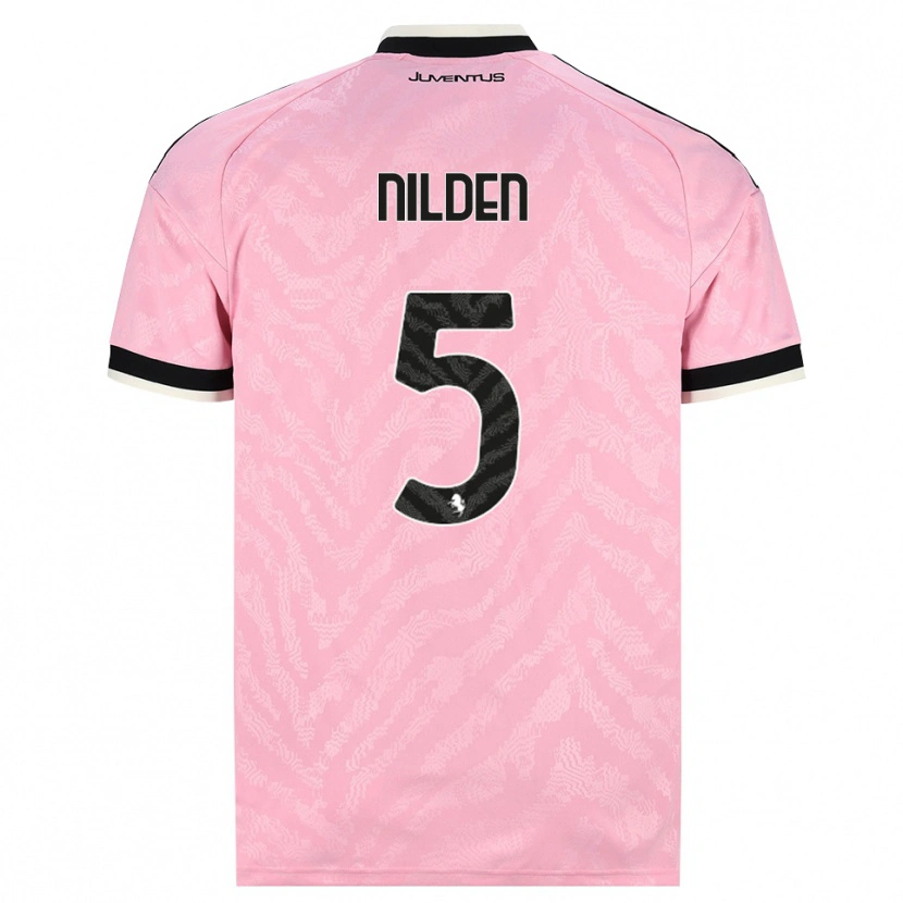Danxen Uomo Maglia Amanda Nilden #5 Rosa Nero Kit Gara Away 2026/27 Maglietta