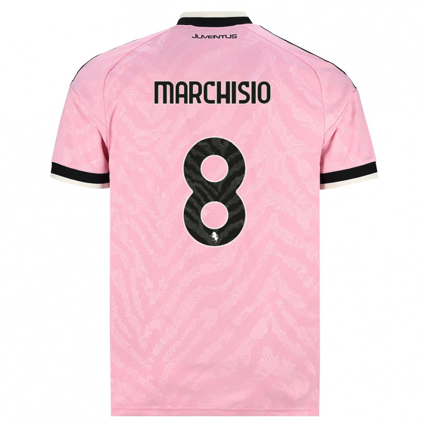 Danxen Uomo Maglia Davide Marchisio #8 Rosa Nero Kit Gara Away 2026/27 Maglietta