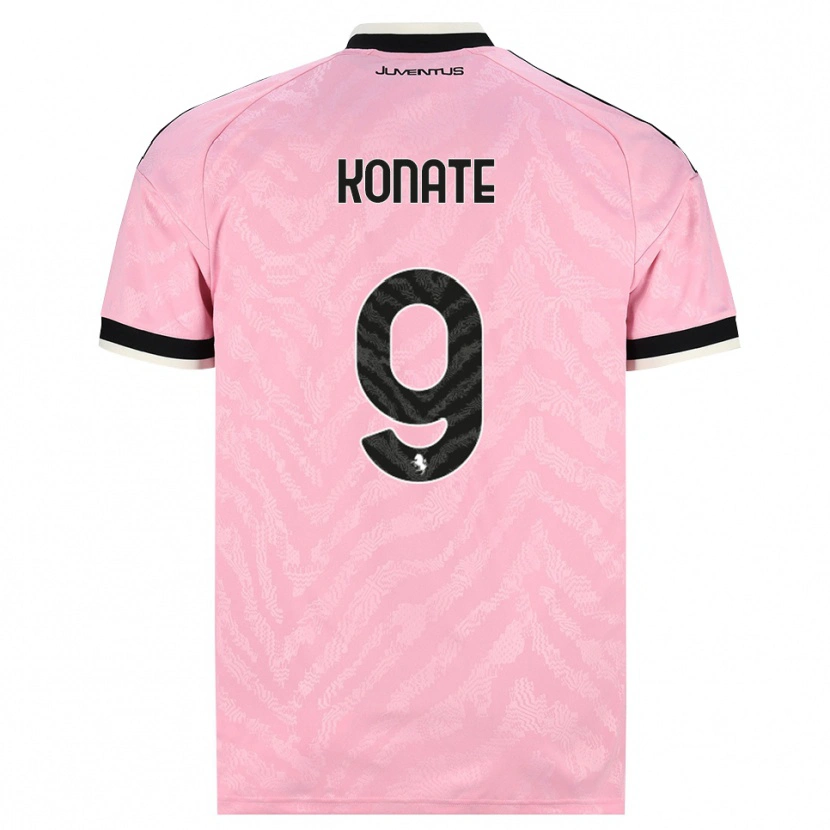 Danxen Uomo Maglia Ismaël Konaté #9 Rosa Nero Kit Gara Away 2026/27 Maglietta