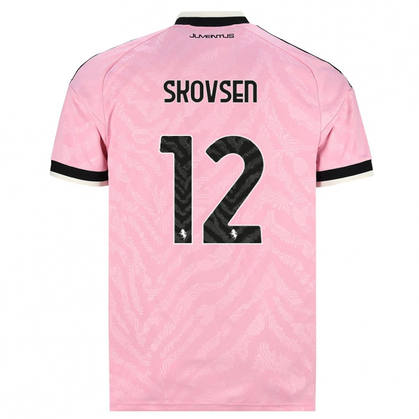 Danxen Uomo Maglia Matilde Lundorf Skovsen #12 Rosa Nero Kit Gara Away 2026/27 Maglietta