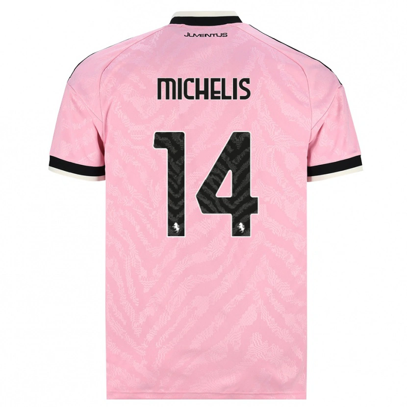 Danxen Uomo Maglia Mattia Michelis #14 Rosa Nero Kit Gara Away 2026/27 Maglietta