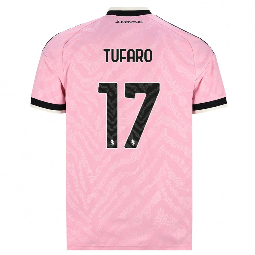 Danxen Uomo Maglia Gabriele Tufaro #17 Rosa Nero Kit Gara Away 2026/27 Maglietta
