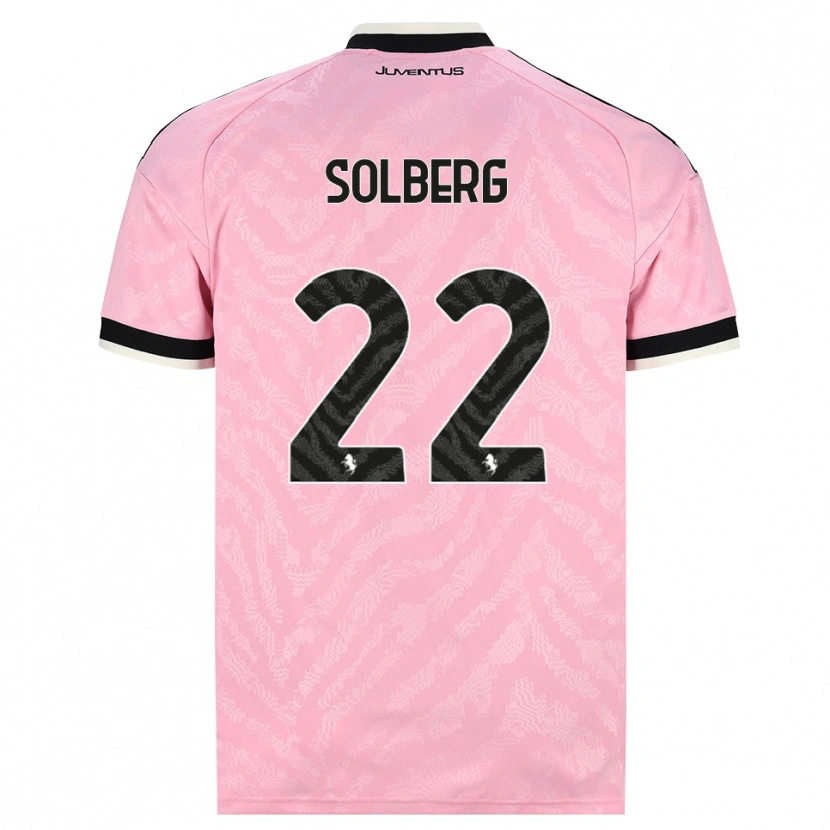 Danxen Uomo Maglia Elias Solberg #22 Rosa Nero Kit Gara Away 2026/27 Maglietta
