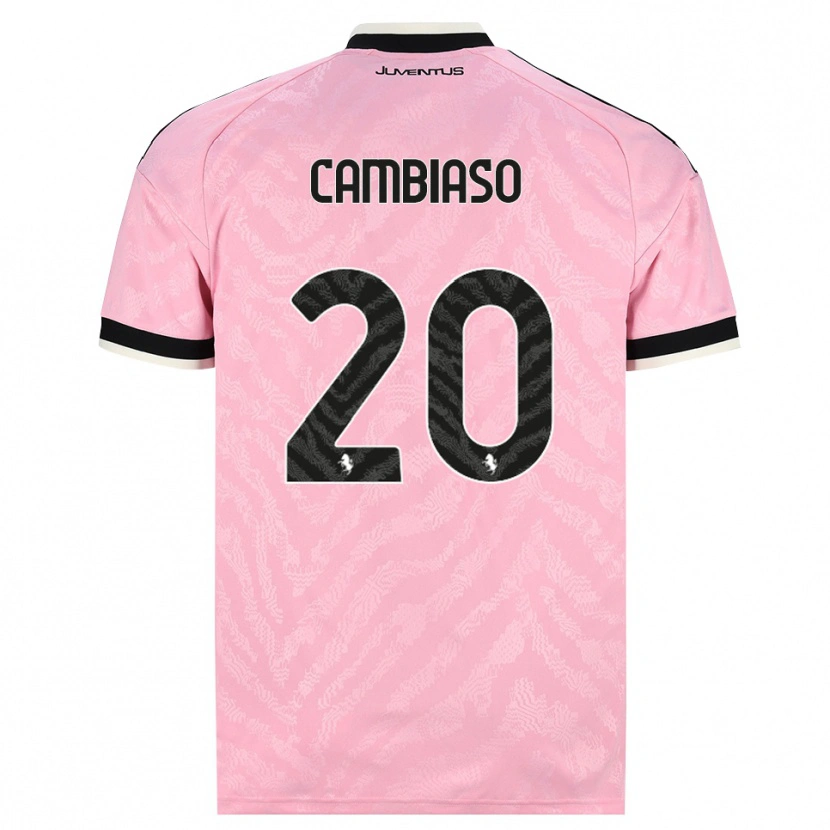 Danxen Uomo Maglia Andrea Cambiaso #20 Rosa Nero Kit Gara Away 2026/27 Maglietta