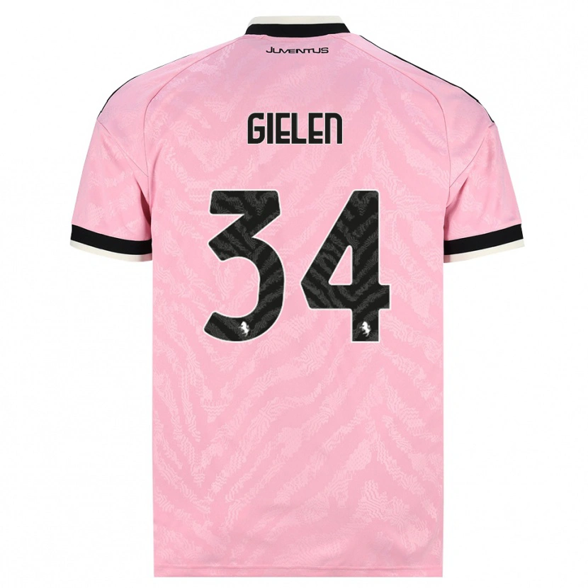 Danxen Uomo Maglia Wout Gielen #34 Rosa Nero Kit Gara Away 2026/27 Maglietta