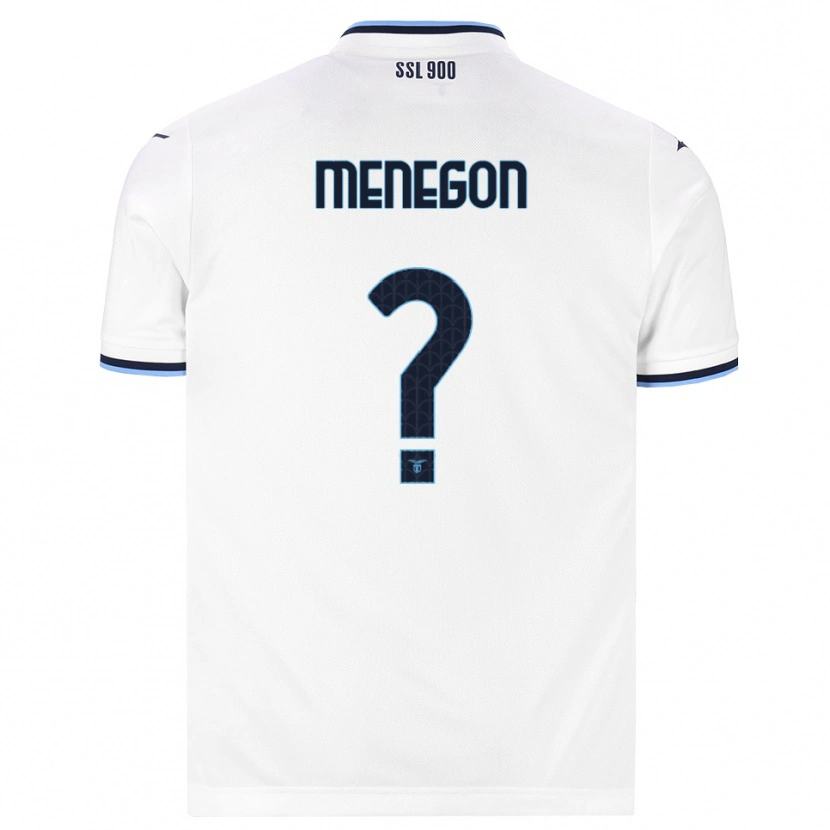 Danxen Uomo Maglia Riccardo Menegon #0 Bianco Blu Navy Kit Gara Away 2026/27 Maglietta
